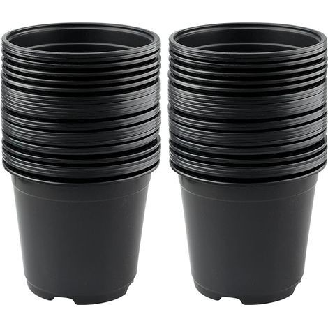 Ineasicer Lot de 50 Pots de Fleurs en Plastique Noir de 15 cm pour Plantes succulentes, légumes et boutures (1/5)