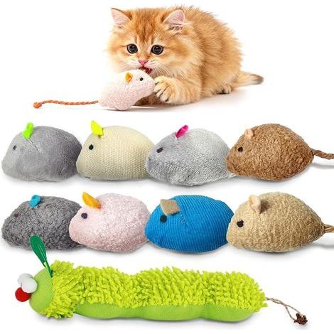 Jouet Chat Interactif, Jouet Chat Corde, Jouet de Dentition Chaton, Jouet a Macher Chat, pour Grincer des Dents Chats Intérieur et Nettoyer Les Dents (1/3)