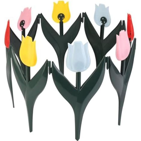Lot de 20 bordures de jardin emboîtables en plastique en forme de tulipe, disponibles en 4 couleurs, pour allées, pelouses, arbres et piscines - 30 x 15 cm (1/4)