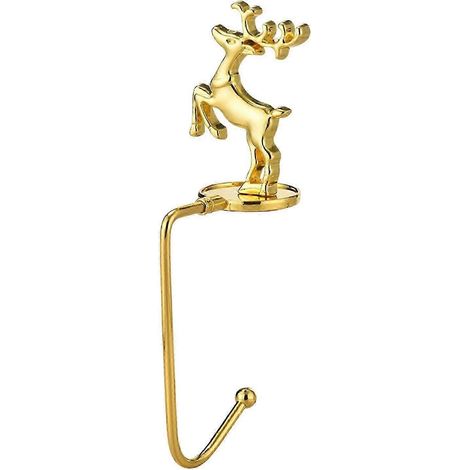 Crochet de cheminée, support de chaussette de Noël pour décorations, fête, café-Deer Shape Gold (1/5)