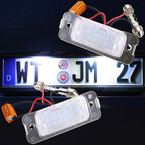KIT LUCI TARGA A LED COMPATIBILE CON Mercedes Classe GL  Tipo X164  Anno di costruzione 2006-2012, VETRO TRASPARENTE (1/4)