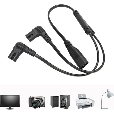 Câble séparateur IEC320 C8 vers double C7, mâle-femelle, pour écran LCD et lampe de bureau, 100-250V