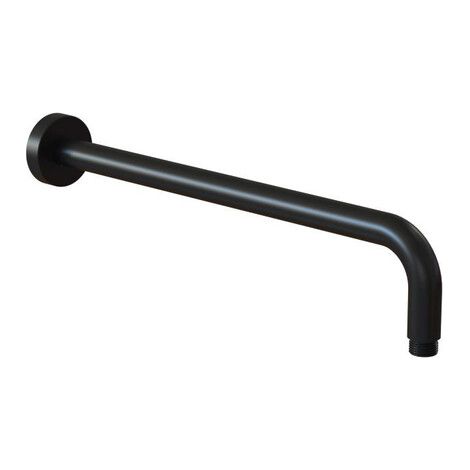 Bras de douche rond noir murale en laiton L 400, Mâle-Mâle 15/21