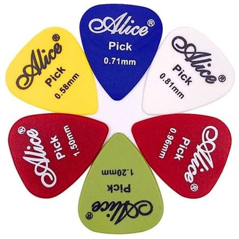 Lot de 10 médiators multicolores pour guitare et basse électrique, avec contrôle de tonalité (1/5)
