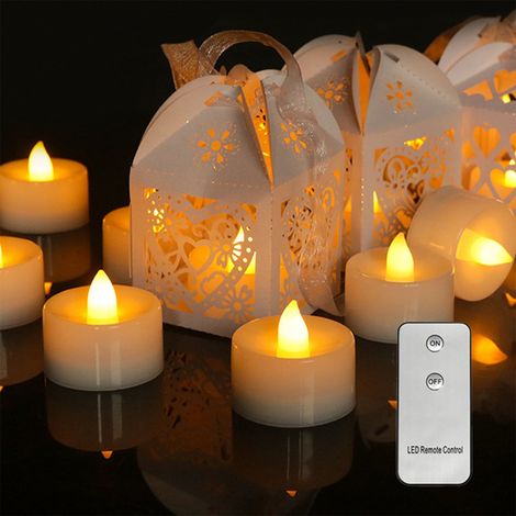 Moule À Bougie Électrique - Bougie LED Sans Flamme - Pour Décoration De Table Fête Mariage Noël Halloween - 12 Pièces (1/5)