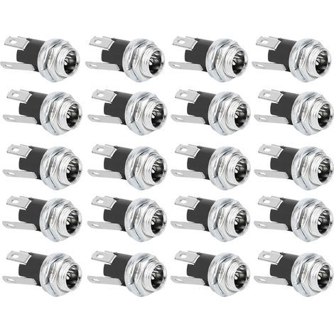 Prise Jack femelle pour alimentation cc, 20 pièces, avec écrou fileté 5.5x2.1MM, connecteur de montage sur panneau DC025M (1/5)