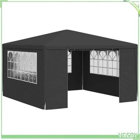 Tente de réception - FAFEICY - 48535 - 4x4 m - Anthracite - Parois latérales (1/5)