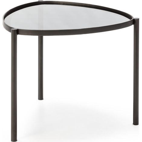 Mesa Auxiliar 61X59X46 Metal/Cristal Negro (1/3)