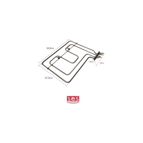 Resistencia superior/grill 1100W + 1100W para horno, cocina 262900064 BEKO, ESSENTIEL B, FAR, GRUNDIG, LEISURE, LISTO