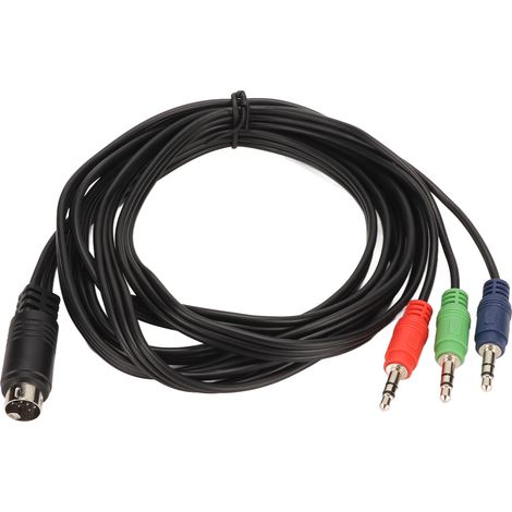 Câble adaptateur audio Mini DIN 9 broches vers 3 DC 3.5mm pour enceintes amplificateurs instruments de musique (1/5)