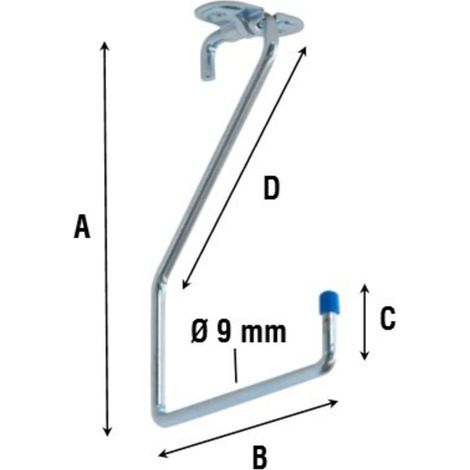 10 x GANCIO ZINCATO 4100 A L DA SOFFITTO 150 MM
