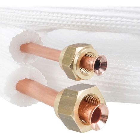 Coupe TUBE CUIVRE 1/4" + 3/8" / 4 mètres / FRIGORIFIQUE CLIMATISATION LIAISON Femeo (1/5)