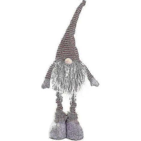 Poupée gnome Tizzy Christmas en tricot rayé, avec jambes rétractables, figurine de lutin suédois d'hiver nordique, cadeau de Noël. (1/5)