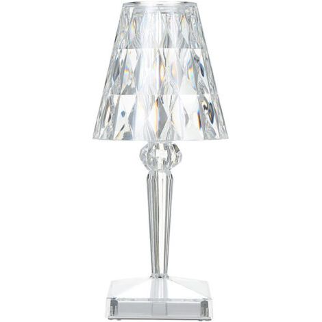 Lampe de chevet en cristal rechargeable par USB – Éclairage LED dimmable – Contrôle tactile – Abat-jour acrylique losange (1/5)