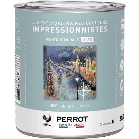 PEINTURE MURALE MATE BLEU GRIS PISSARRO 2L  - PERROT (1/3)