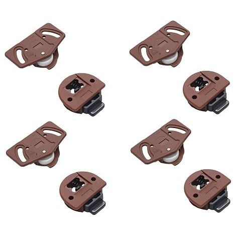 4 paires de porte coulissante avec guide pour les armoires intégrées, Castor Armoire, Roues à roulettes pour armoire, Showcases, porte à roulettes de remplacement (1/5)