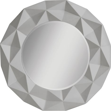 Interiors by Premier 3D Effect Grey High Gloss Wall Mirror, Easy to Clean Bedroom Wall Mirror, High-quality Large Mirror
