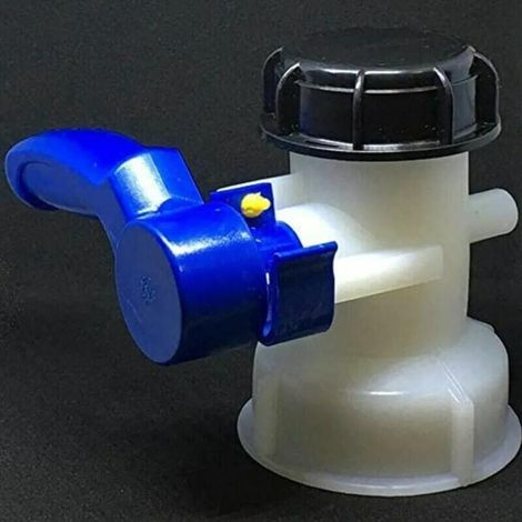 Réservoir d'eau à vanne papillon IBC DN50 avec écrou flottant en plastique de 75 mm S60x6 de remplacement pour réservoir de réservoir IBC de 1000 litres (plastique de 75 mm) (1/2)