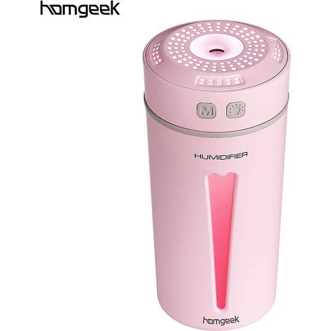 Homgeek Aroma Machine USB-Luftbefeuchter mit Vernebler und Farblampe – Rosa