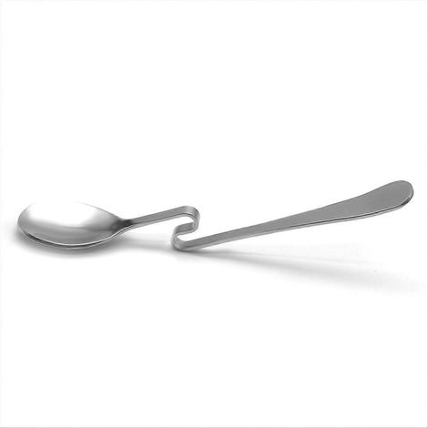 Cuillère à thé incurvée mignonne en acier inoxydable pour desserts et boissons (1/5)