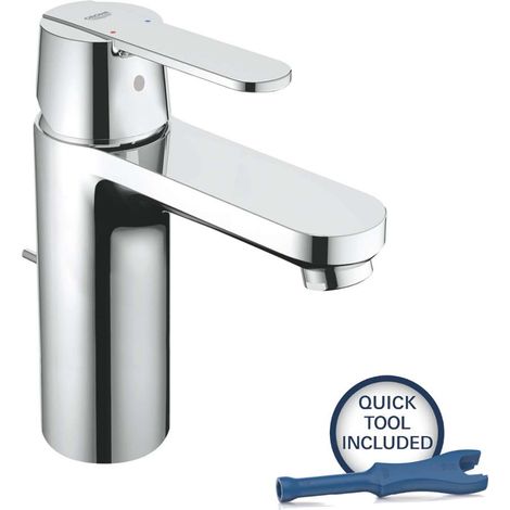 Grohe – Mitigeur monocommande lavabo taille M – Levier métallique – Cartouche céramique 35 mm – Installation rapide – Finition chrome éclatant