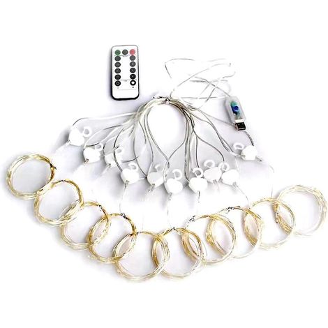 Guirlande lumineuse LED rideau, décoration de festival, télécommande USB, guirlande lumineuse féerique pour mariages et fêtes (1/5)