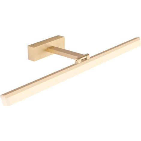 Aplique de pared LED, luz frontal para espejo de baño de aluminio y acrílico, luz para espejo de maquillaje de baño, luz frontal para espejo de baño - 9W 40cm - Luz tricolor dorada (1/5)