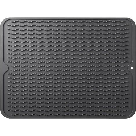 Tapis de séchage à vaisselle, égouttoir à vaisselle en silicone à séchage rapide, tapis de planche pour accessoires de table de comptoir de cuisine, tapis d'égouttage de vaisselle résistant à la chale (1/5)