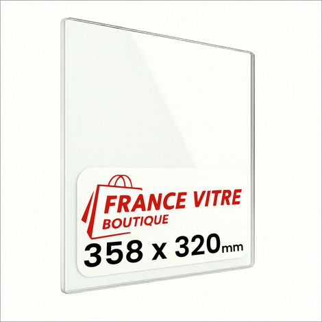 358 x 320 x 4 mm - Vitre de cheminée pour insert et poêle à bois - verre de rechange - France Vitre - jusqu'à 800°C - 320 x 358 x 4 mm (1/5)
