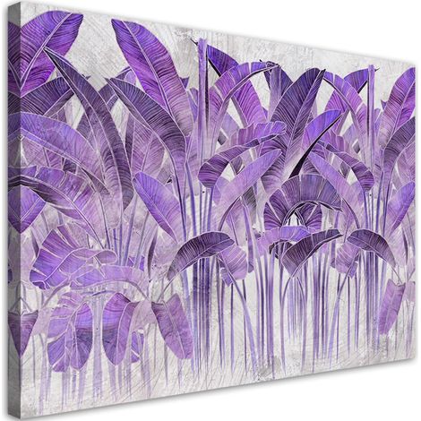 Quadro su tela, Foglie di banana viola - 60x40 (1/4)