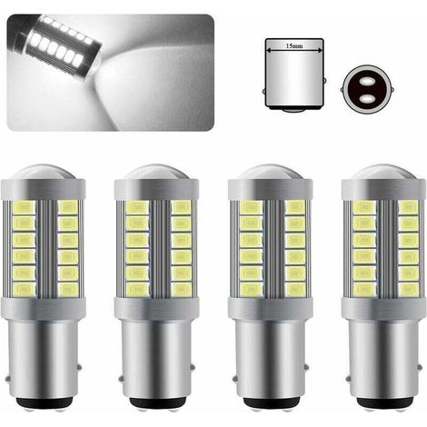 4 X 1157 BAY15D LED Ampoule Blanc Super Brillant 6000K 5630 33 SMD Canbus feu de Freinage Ampoule 12V (1/5)