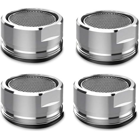 Set di 4 aeratori universali per rubinetto – Finitura cromata a risparmio idrico  Anti-schizzo