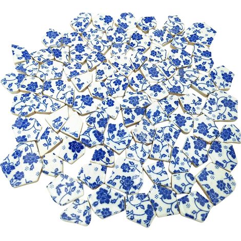 500g de carreaux de mosaïque en céramique de porcelaine, carreaux de mosaïque irréguliers cassés pour la fabrication artisanale de sol, cuisine, piscine, fournitures de mosaïque pour pots de fleurs (1/5)
