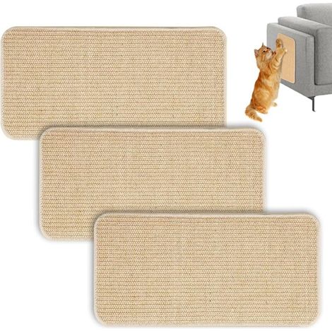 3-Piece Cat Scratching Mat Set, 50x25cm, Non-Slip, Cat Scratcher for Sofa, Comes with Magic Stickers, Durable, Suitable for Cats, Scratch-Resistant Mat for Furniture Door (1/5)