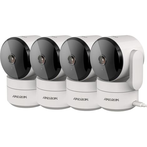 Caméra Surveillance WiFi Camera Interieur 360°, avec Détection de Mouvement par IA, Pan/Tilt, Vision Nocturne, Audio Bidirectionnel, 2,4 Ghz WiFi, Compatible avec Alexa, 4 Pack (1/5)