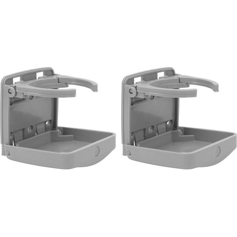 2 porte-gobelets pliables pour voiture, porte-gobelets de portière de véhicule avec vis pour bateau, SUV, fourgonnette, gris (HF-PAG) (1/5)