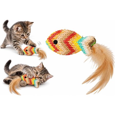 Jouet Chat - Poisson - Plusieurs Couleurs - 16 x 5,5 x 2,4 cm