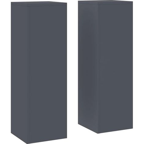 Set di 2 supporti per piante in acciaio 24 x 24 x 75 cm design moderno versatili per uso esterno acciaio antracite 020052037
