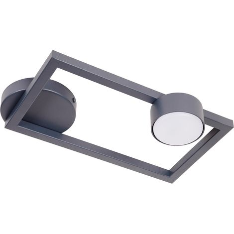 Plafonnier moderne graphite rectangulaire GX53 12W (1/3)