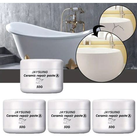 Pâte de réparation de carreaux de céramique, 200g, Kit de réparation professionnel pour baignoire et douche, répare rapidement les fissures