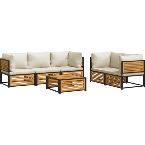 Maison Exclusive - 6-tlg. Garten-Sofagarnitur mit Kissen Massivho (1/5)