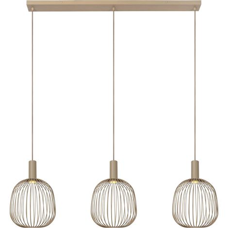 Lampe pendante à 3 lampes Esterel mini GU10 marron sable - 21446/03/41