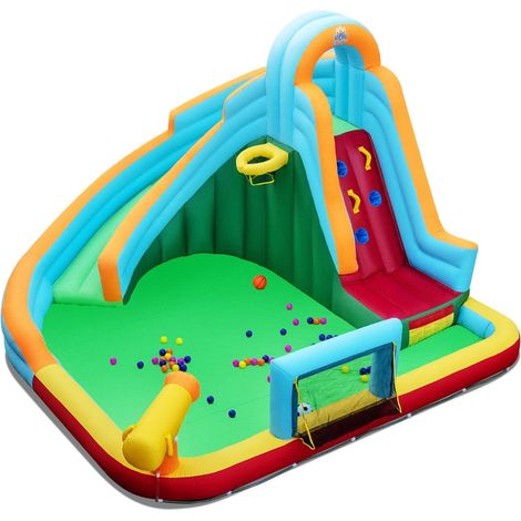 Inflatable Water Slide with Balls and Climbing Wall