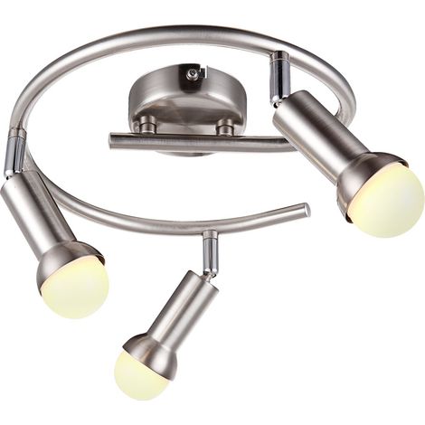 Plafoniera LED decorativa da soggiorno da 12 Watt cromata argento rotonda Globo KIMBERLY 56044-3