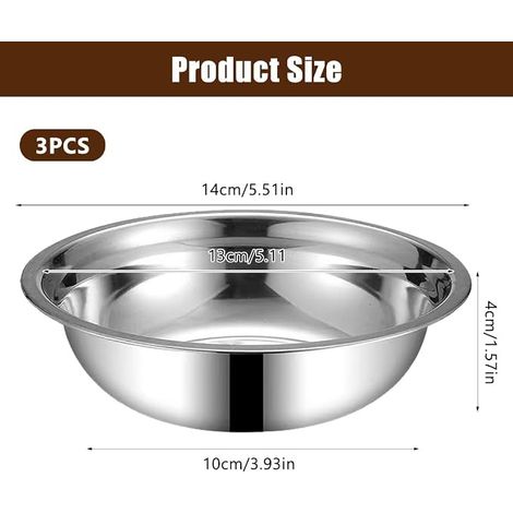Gamelles en Acier Inoxydable pour Chats ou Petits Chiens Gamelle Chien Inox,Gamelle pour Chien Gamelles D'alimentation pour Animaux Domestiques (1/4)