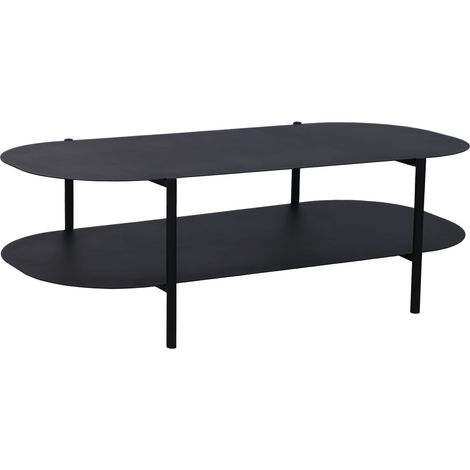 Mesa de centro de acero 112 x 62 x 41 cm negro mate 030008436