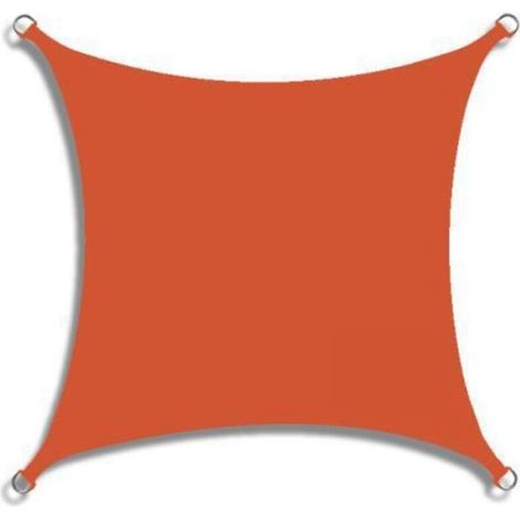 Square shade sail, waterproof shade sail, 95% UV protection, breathable and windproof, suitable for outdoor garden, balcony, terrace, gazebo, orange, 2x2 meters (1/5)