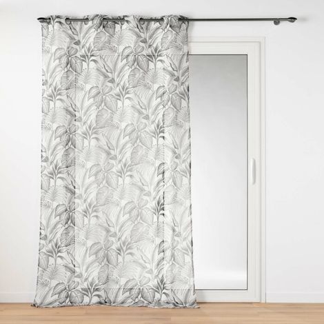 Voilage a oeillets 140 x 240 cm voile sablé imprimé Cabana Naturel (1/3)