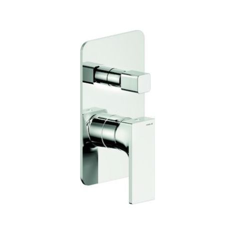 Mitigeur de douche encastré 180x110 mm avec déviateur en laiton chromé - Nobili Seven - Con parte interna incasso