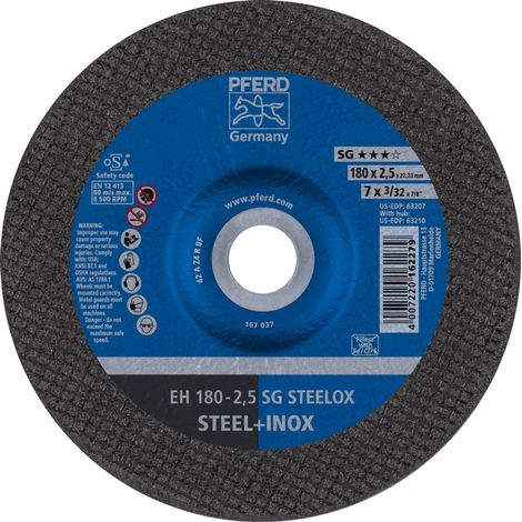 PFERD TOOLS Trennscheibe EH 180x2,5x22,23 mm gekröpft Leistungslinie SG STEELOX für Stahl/Edelstahl 25 Stk (1/5)